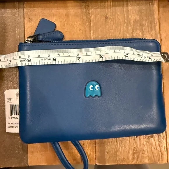 Coach x Pac-Man Limited Edition Corner Zip Wristlet – Blue NWT - Picture 8 of 10